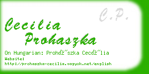 cecilia prohaszka business card